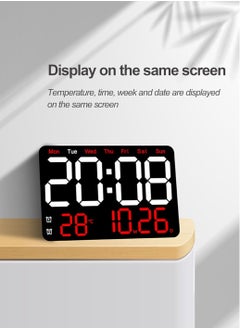 Vparty Large Digital Wall Clock,13 Inch,Led Alarm Clock with Big Digits,DST,Dual Alarm,3-Level Brightness for Living Room Bedrooms Classroom  - Image 2