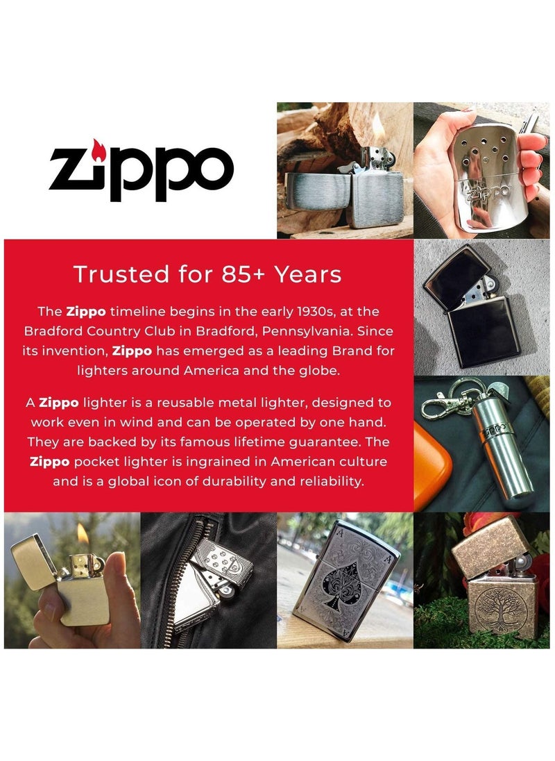 Zippo Ae184691 200 Bulus Zippo Logo Brush Chrome Windproof Lighter  - Image 5
