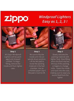 Zippo Ae184691 200 Bulus Zippo Logo Brush Chrome Windproof Lighter  - Image 4