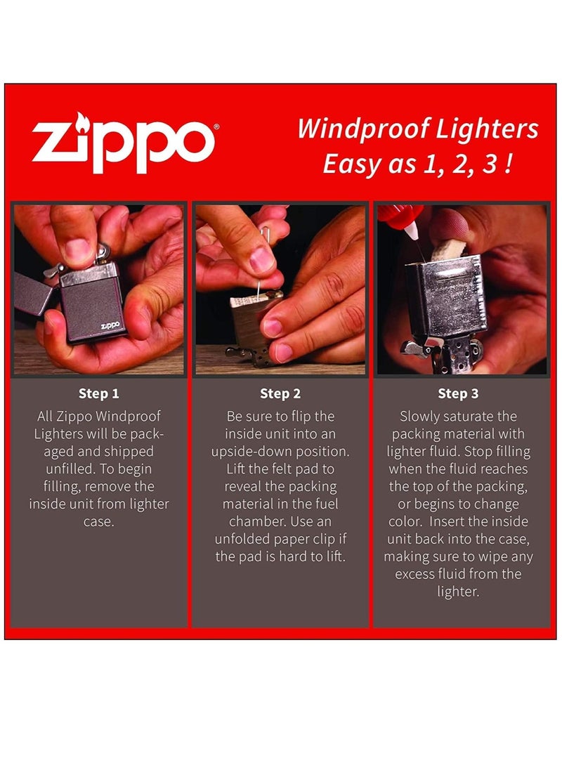 Zippo Ae184691 200 Bulus Zippo Logo Brush Chrome Windproof Lighter  - Image 4
