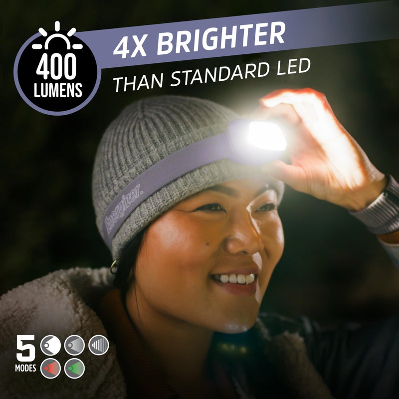 Energizer Energizer LED Headlamp HDL-400, IPX4 Water Resistant Headlamps, High-Performance Head Light for Outdoors, Camping, Running, Storm, Survival LED Light for Emergencies (Batteries Included)  - Image 2