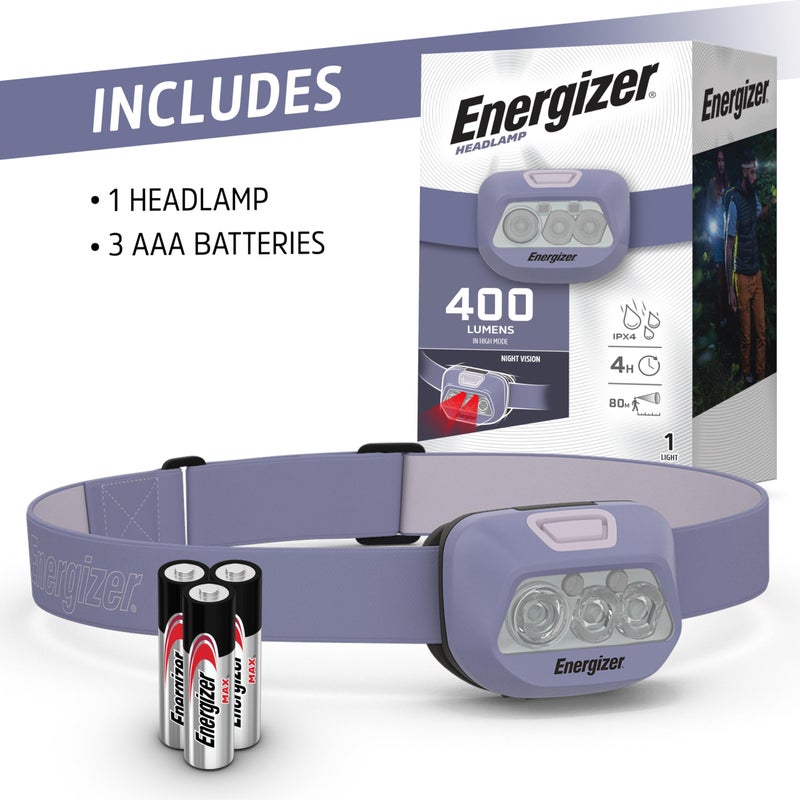 Energizer Energizer LED Headlamp HDL-400, IPX4 Water Resistant Headlamps, High-Performance Head Light for Outdoors, Camping, Running, Storm, Survival LED Light for Emergencies (Batteries Included)  - Image 5