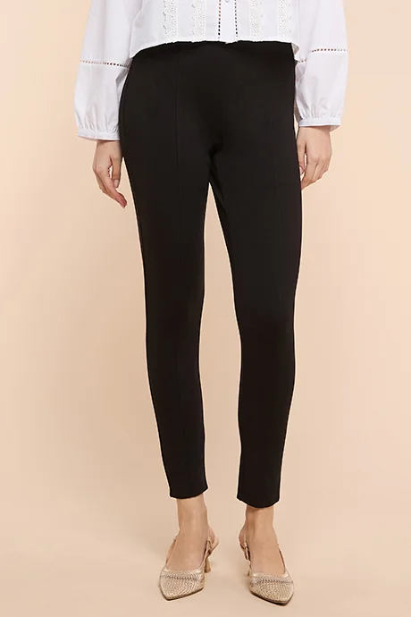أر أند بي Solid Ponte Pants with Elastic Waist