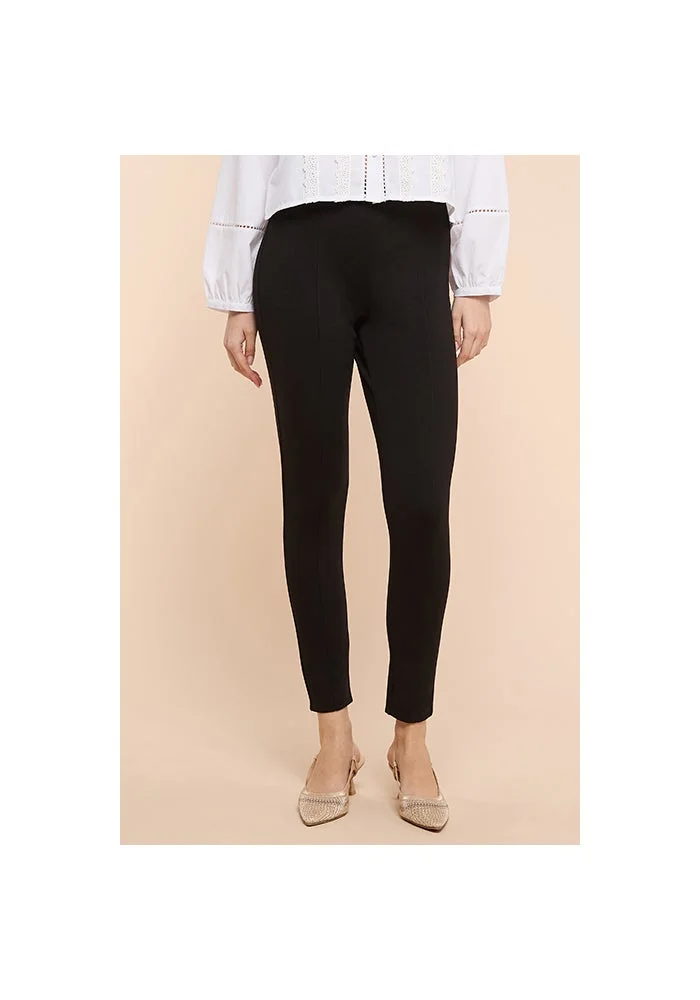 أر أند بي Solid Ponte Pants with Elastic Waist
