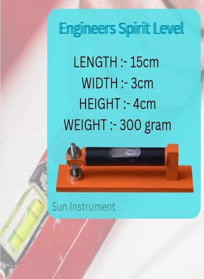 Engineers Spirit Level Brass/Spirit Level/Bubble Level/Plane Table Spirit Level with Powder Coated Painted Superior Finish Orange/Measurement Tool (Pack Of 2) - Image 3