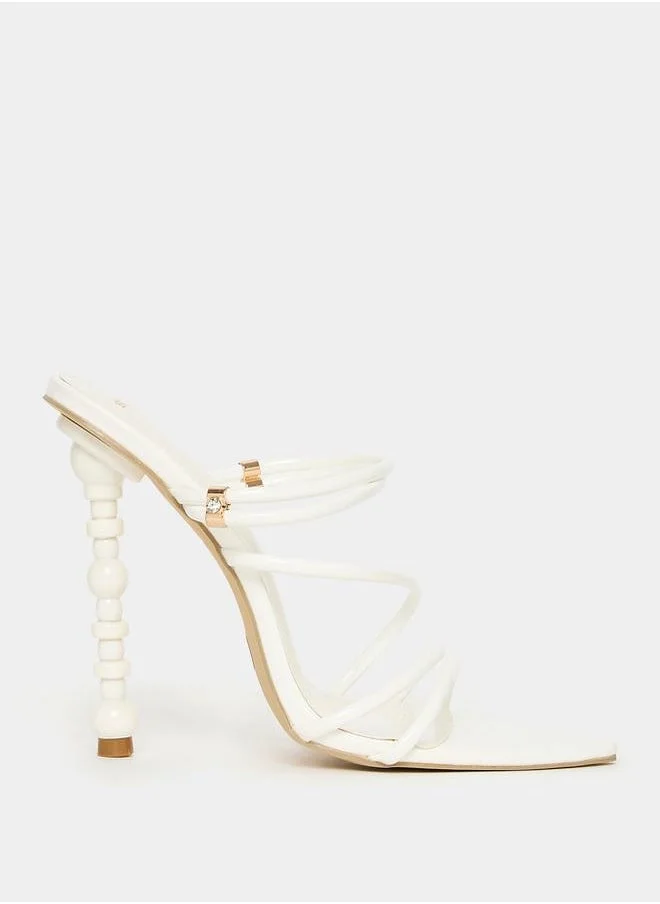 Styli Decorative Heel Strappy Sandals