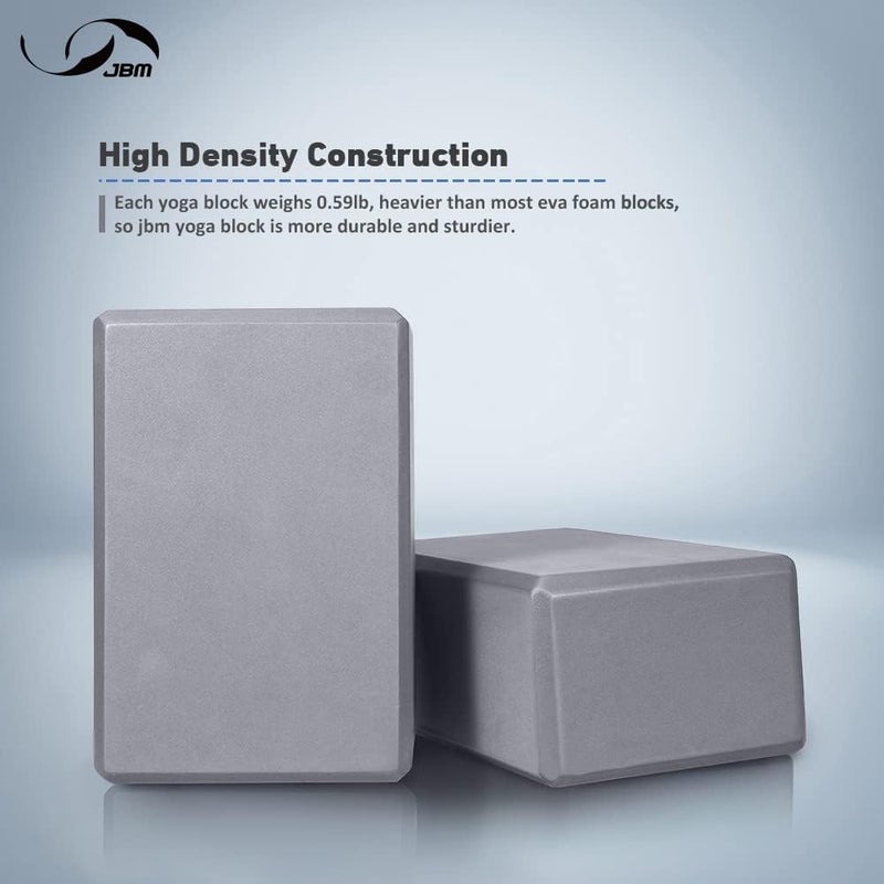 JBM Yoga Blocks 2 Pack with Strap, Cork Block 2 Pack EVA Foam Yoga Bricks Set,Stretch Blocks - Image 2