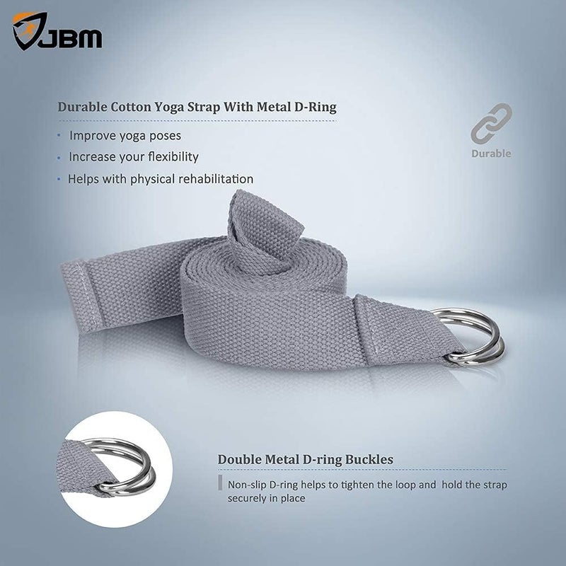 JBM Yoga Blocks 2 Pack with Strap, Cork Block 2 Pack EVA Foam Yoga Bricks Set,Stretch Blocks - Image 4