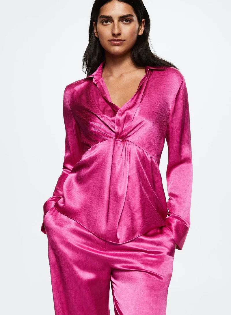 MANGO Front Twist Button Detail Top