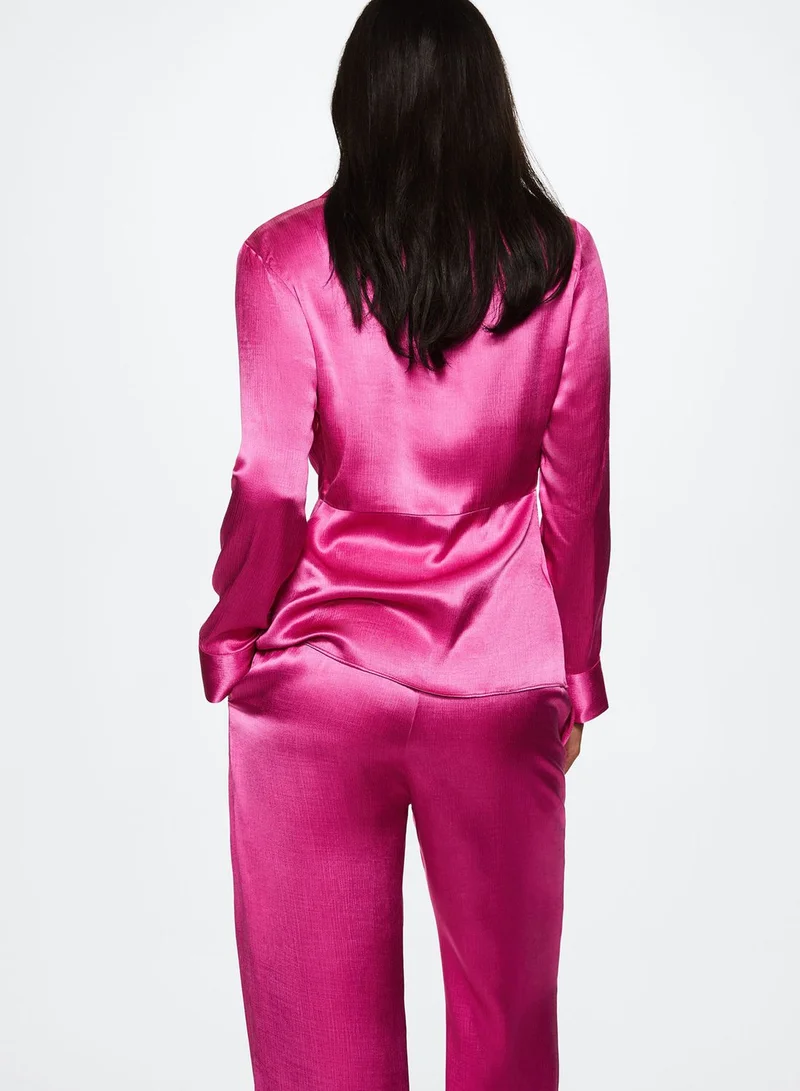 MANGO Front Twist Button Detail Top