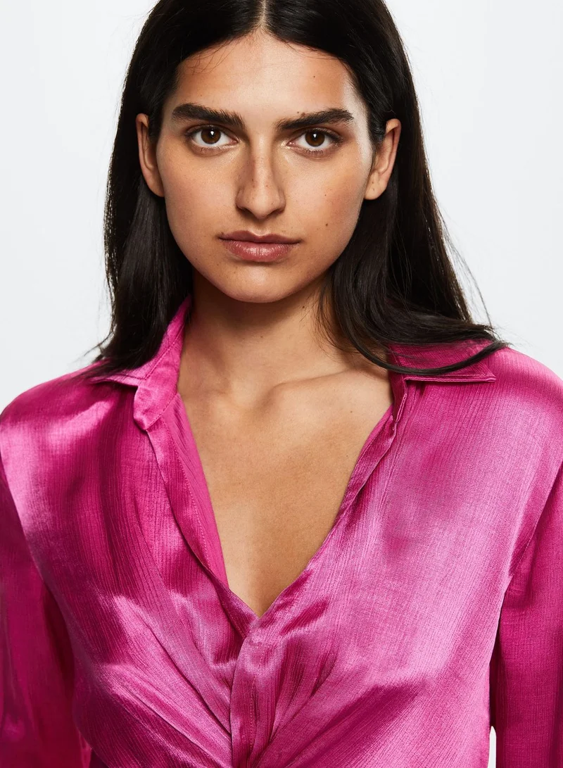 MANGO Front Twist Button Detail Top