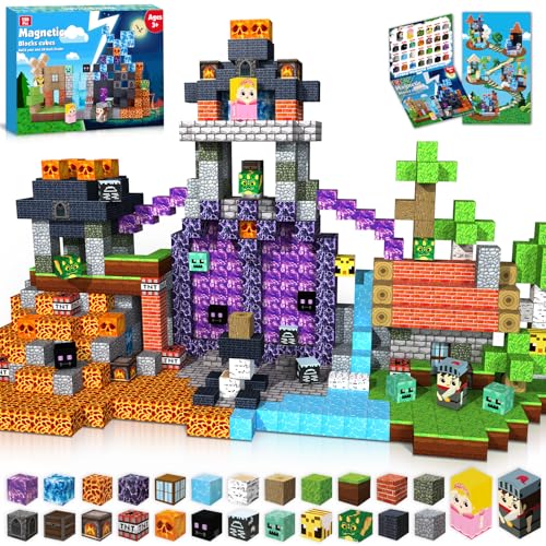 GraceDuck Magnetic Blocks 150 PCS Build Dark Hell Forest Castle Magnetic Toys for Montessori Toddler Easter Christmas Birthday Gifts STEM Sensory Toys for 3 4 5 6 7 8 9 10 Year Old Boys Girls - Image 1