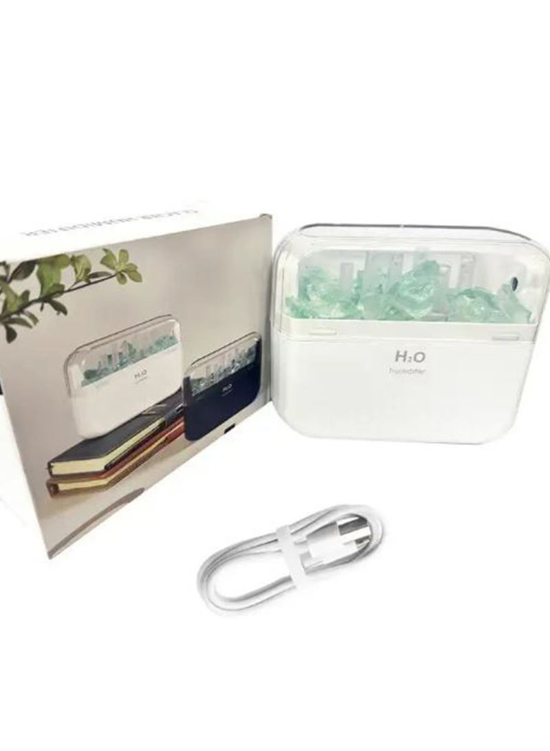 DANIM Glacier Humidifier With Crystal Essential Oil Diffuser Personal Desktop Purifier for Baby Bedroom Desk Travel Office Home - Image 3