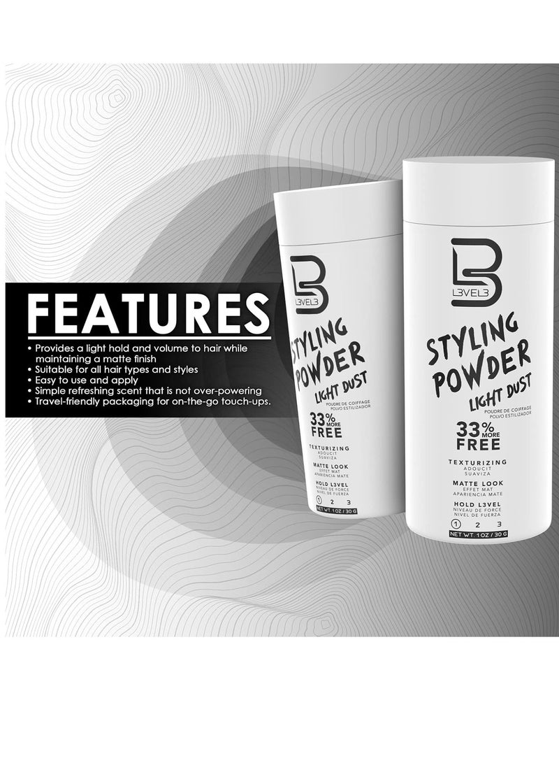 L3VEL3 Level 3 Styling Powder - Natural Look Mens Powder - Easy to Apply with No Oil or Greasy Residue - Image 2