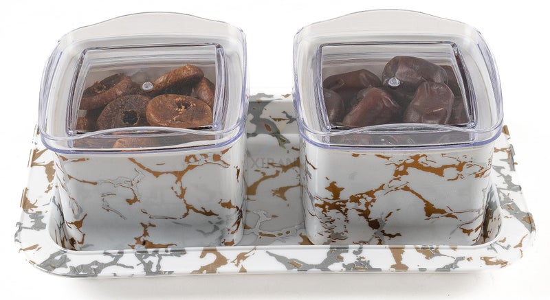 Xiran Airtight Dry Fruit Containers with Lid & Serving Tray, Dry Fruit Box for Serving Sweets, Chocolates, Candy, Pickle, Mukhwas, Kitchen accessories Items (2 Pieces Set, White, Polypropylene) - Image 4