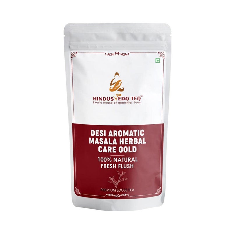 HINDUSVEDA TEA Hindusveda Natural Desi Aromatic Masala Herbal Care Gold Tea | Aroma Black Tea with All Natural Ingresdients (500gm) - Image 1
