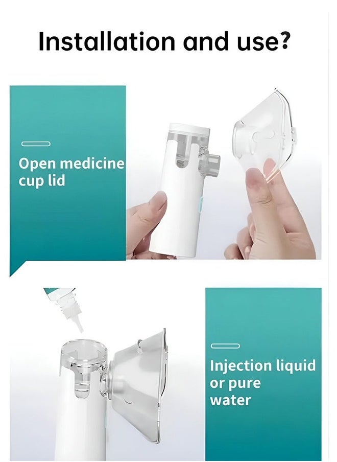 MESH - Portable Nebulizer Mesh Inshaler Mini Nebulizer Handheld Atomizer Steam Device for Colds Asthma Respiratory Diseases Suitable for Adult & Childeren - Image 1