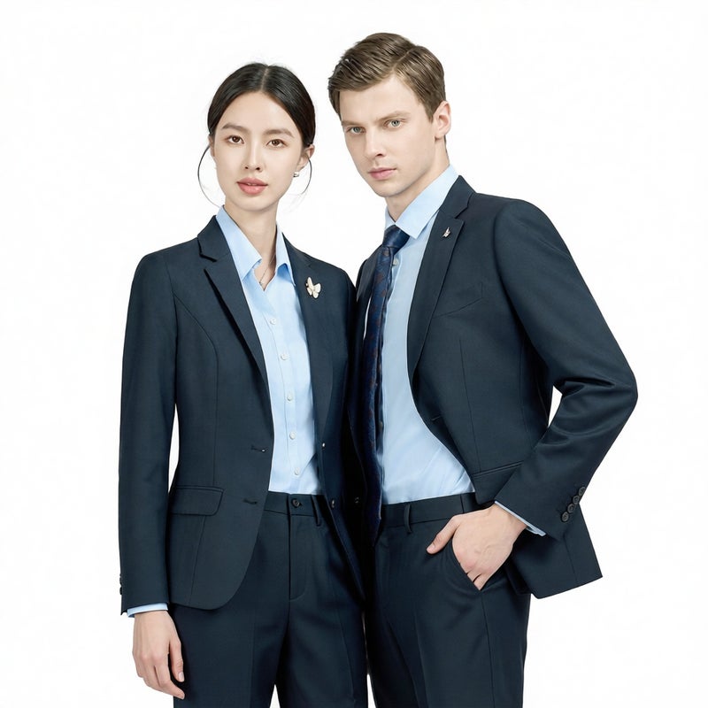 Men's Wool Blend Suit Set Machine Washable Groom Tuxedo Office Business Blazer - Image 1