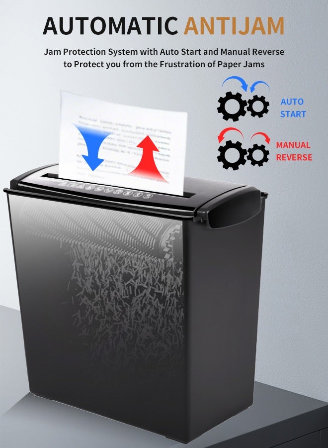 upsimples Powerful Paper Shredder, Strip Cutting, 2.64-Gallon Capacity Paper Basket, P-1 Security Rating, Three Modes, Can Shred CDs and Credit Cards, Durable, Fast and Efficient, Anti-jamming System, Suitable for both Home and Office Use. - Image 5