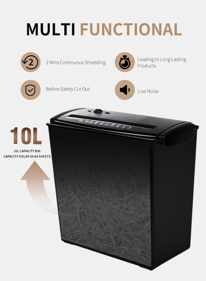 upsimples Powerful Paper Shredder, Strip Cutting, 2.64-Gallon Capacity Paper Basket, P-1 Security Rating, Three Modes, Can Shred CDs and Credit Cards, Durable, Fast and Efficient, Anti-jamming System, Suitable for both Home and Office Use. - Image 3