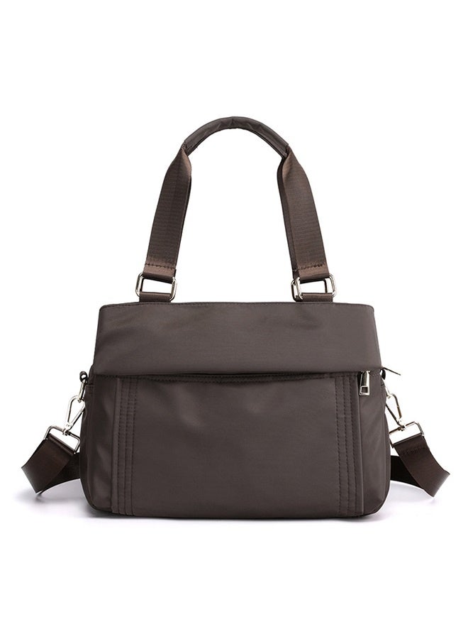 Crossbody Bag Nylon Shoulder Bag Women Multi-pocket Handbag Ladies Satchel Tote for Travel Work Daily Use dark brown  - Image 1