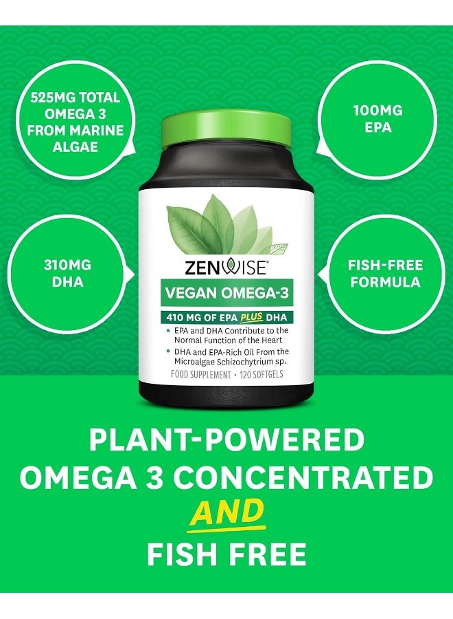 Zenwise Health Vegan Omega-3 with Life's Omega, 120 Softgels - Image 3