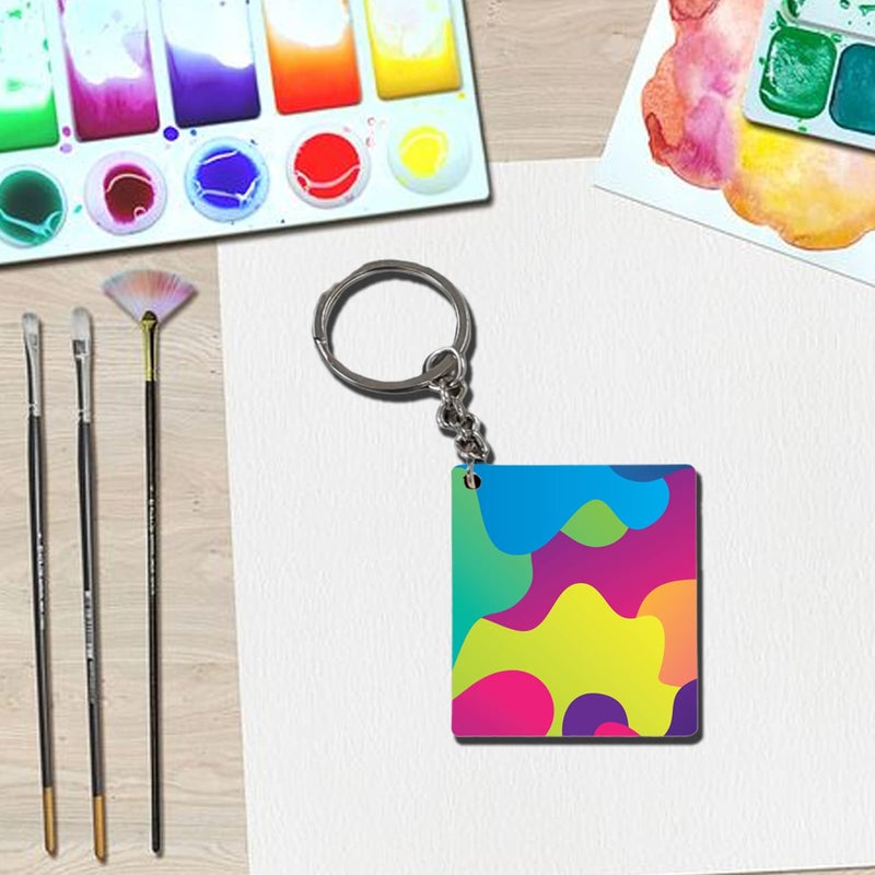 Ecomology Pack of 40 (20Square & 20Oval) 2 Shape Key Chains with Ring (50 x 50) mm | It is Suitable for Craft Activities | Mandala Art MDF Board Decoupage Gifr For Friends  - Image 4