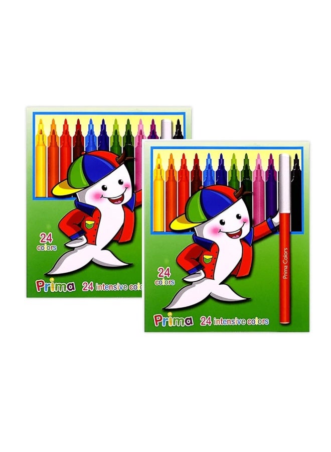 بريما 2 عبوة من أقلام Prima Flowmaster 24 لكل منهما