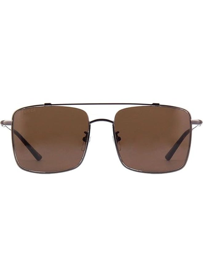 غوتشي GUCCI GG0610SK 002 56 نظارة شمسية مربعة للرجال - رمادي وبني - Image 3