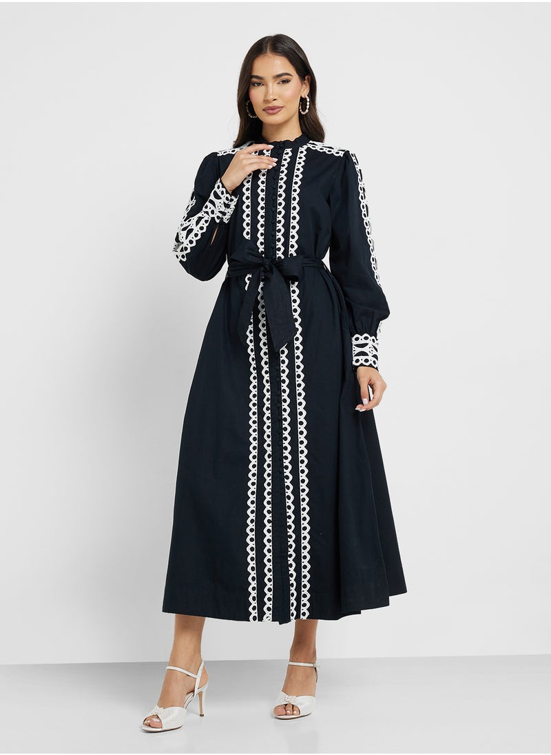 YAS - Yasyamina Tie Detailed Long Shirt Dress - Image 1