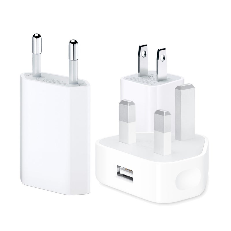 5W European USB Charger Applicable to iPhone6 7 8 Apple XR XS Mobile Phone 1A US and UK Charging Plug English rules 
