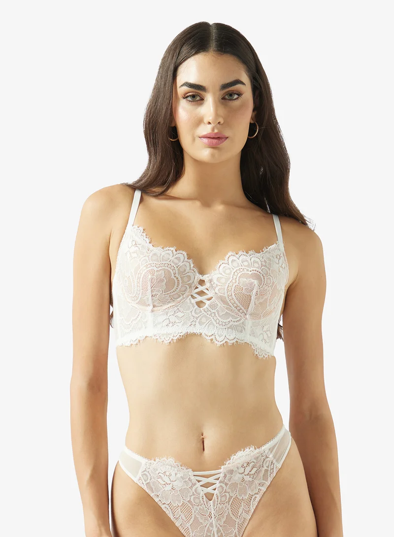 Ginger 2PC Eyelash Lace Wired Bra & Brief Set