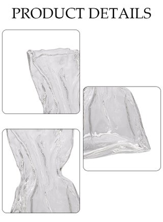 Creative Clear Glass Vase Craft Aesthetic Decorative Small Flower Vase Hydroponic Plant Desktop Ornament Metal Geometric Vase for Flowers Rose Home and Office - view 5