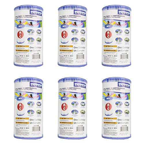 INTEX (Pack of 6) Intex 29000E/59900E Easy Set Pool Replacement Type A or C Filter Cartridge - Image 1