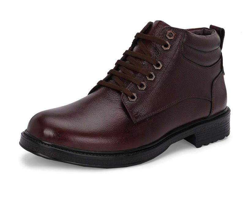 MACTREE Brown Genuine Leather Formal Lace Up Ankle Boots for Men - 06 UK - Image 1