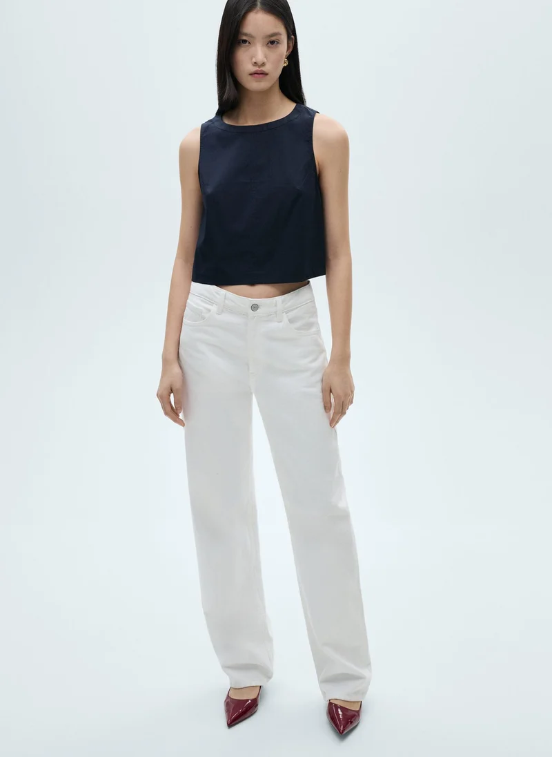 MANGO Cotton Crop Top