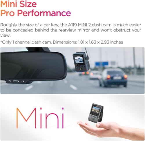 VIOFO Dash Cam A119 Mini 2, STARVIS 2 Sensor, 2K 60fps/HDR 30fps Voice Control Car Dash Camera with 5GHz Wi-Fi GPS, Night Vision 2.0, 24H Parking Mode, Supercapacitor, Support 512GB Max - Image 4