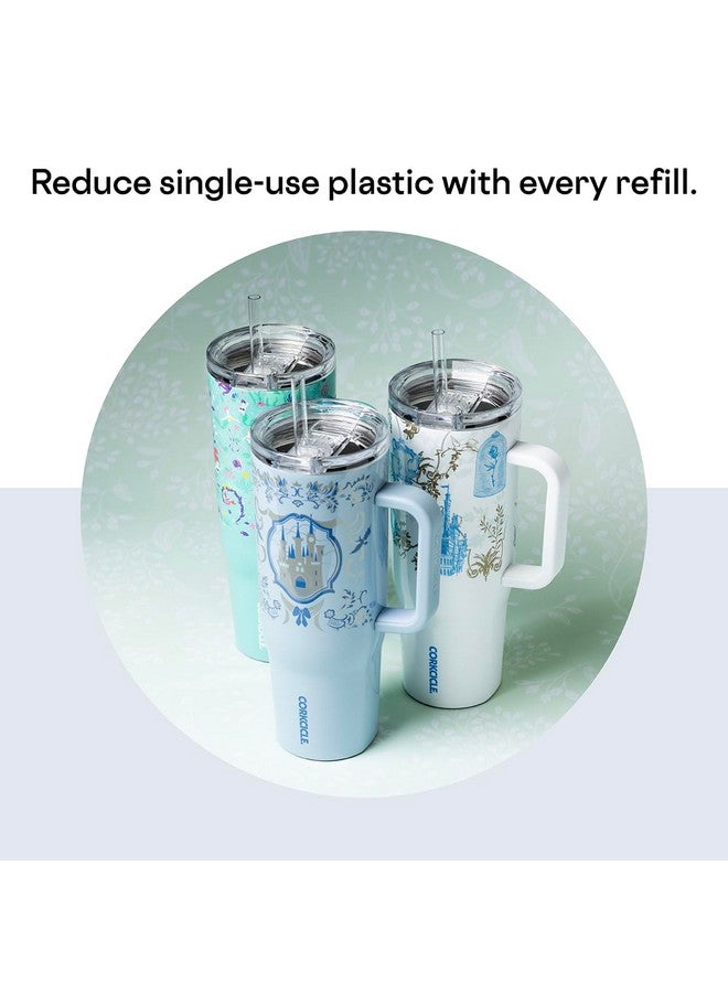 Corkcicle x Disney Princess Belle Cruiser Insulated Tumbler with Handle & Straw - 40 oz Reusable Water Bottle Keeps Beverages Cold for 20 Hrs, Hot for 9 Hrs - Cupholder Friendly, Spill Proof Tumbler - Image 5