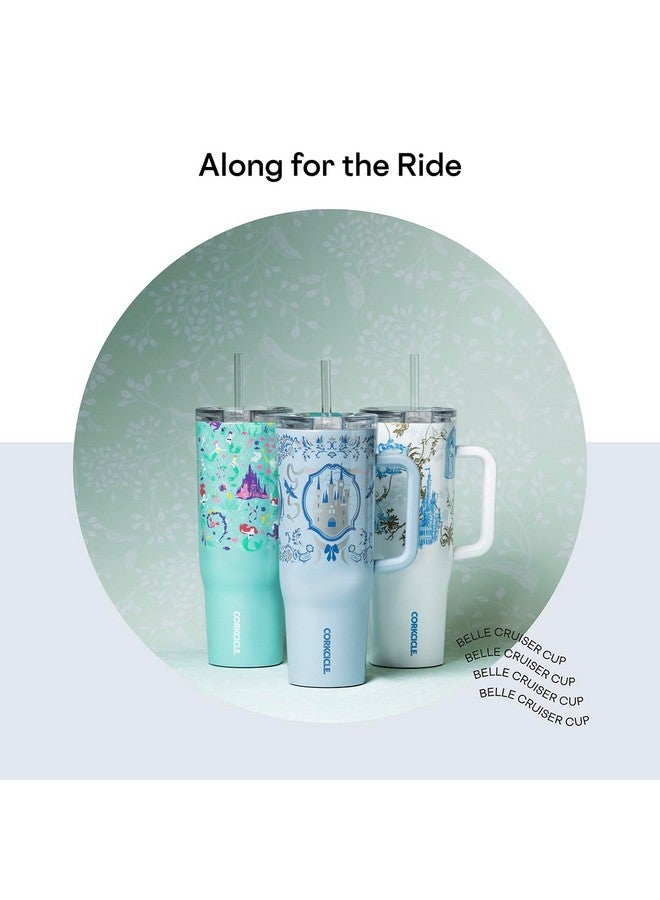 Corkcicle x Disney Princess Belle Cruiser Insulated Tumbler with Handle & Straw - 40 oz Reusable Water Bottle Keeps Beverages Cold for 20 Hrs, Hot for 9 Hrs - Cupholder Friendly, Spill Proof Tumbler - Image 3