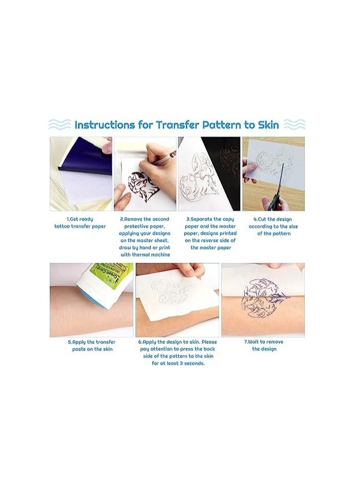 Folanry Tattoo Transfer Paper, Tattoo Stencil Paper Set,50 Sheets Stencil Transfer Paper for Tattooing, A4 Size  - Image 3