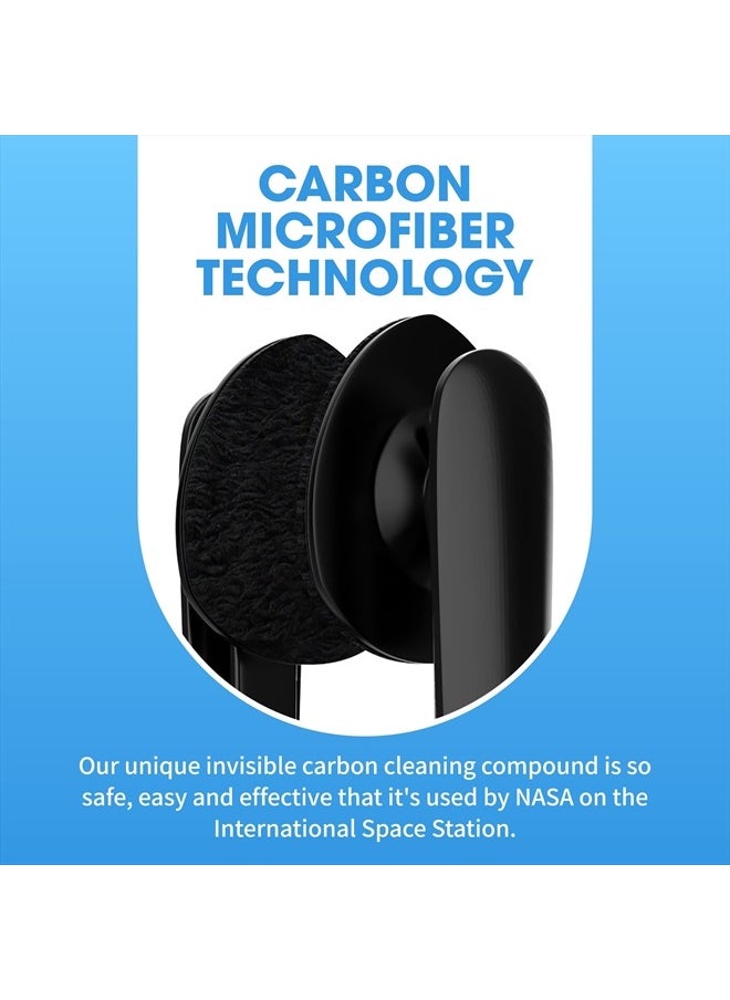 Carbon Klean Eyeglass Lens Cleaner - Efficient and Durable Carbon Microfiber Technology - Exclusively Used by NASA - 500 Uses (Black Soft Touch)