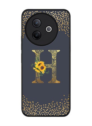 Custom Floral Monogram - H  (Grey )