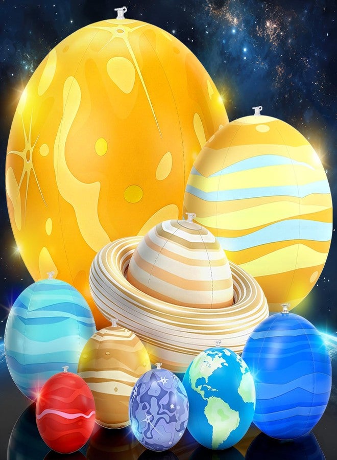 OMKSIH 2026 Upgraded Inflatable Solar System Planets with Lights Inflatable Solar System 9 Giant Hanging Planets Astronomy Gifts for Ages 5-7, 6-8, 8-12 Outer Space Themed Room Party Decoration - Image 1