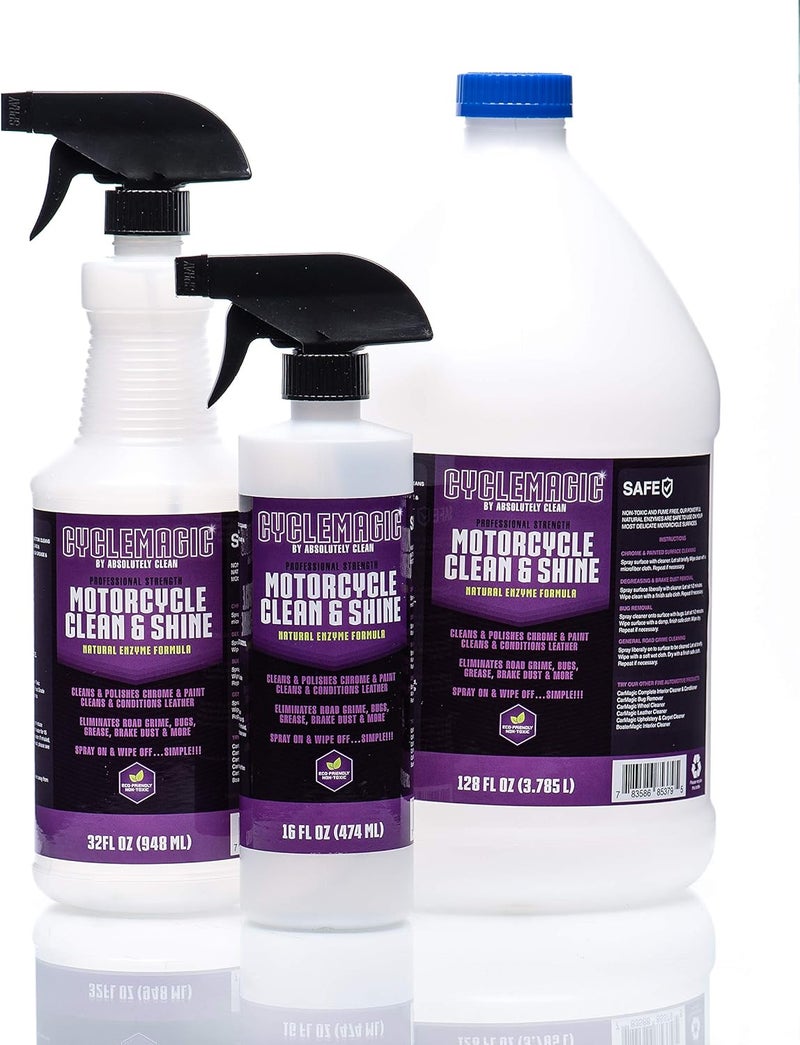 Absolutely Clean CycleMagic Motorcycle Clean and Shine Motorcycle Cleaner & Conditioner, Chrome Cleaner, Leather Cleaner, Paint | Eliminates Grime, Brake Cleaner, Dirt & Debris | (16oz Spray Bottle 2pack (Save 25%)) - Image 4