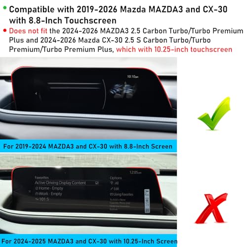 TTCR-II Compatible with MAZDA3 Screen Protector 2019-2024 2025 2026 and for Mazda CX-30 Screen Protector 2020-2024 2025 2026, for Mazda 3 and CX-30 Touchscreen Film 8.8 Inch - Image 2