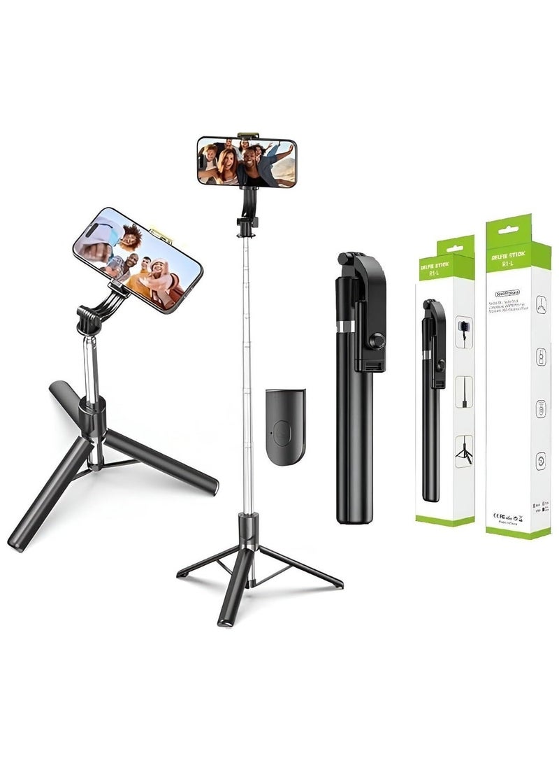 Bluetooth Selfie Stick R1-L With Remote Control and Convert to Tripod Holder Stand - Image 1