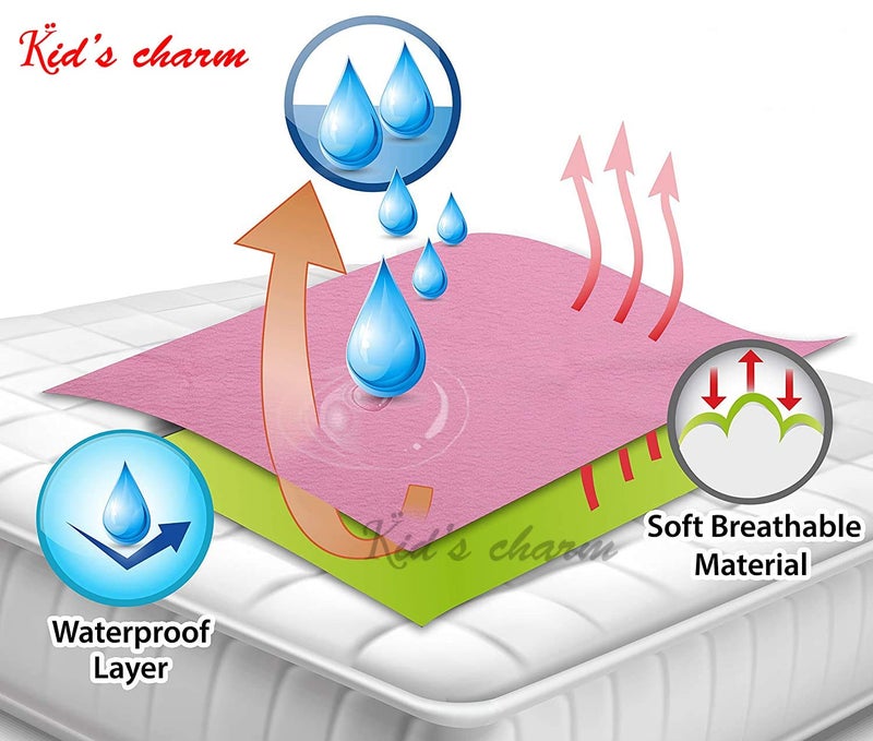 Kid's Charm Kids Charm Instant Dry Water Proof and Reusable MatBed ProtectorAbsorbent Dry Sheets 140cm X 100cm Large Peacock Blue - Image 3