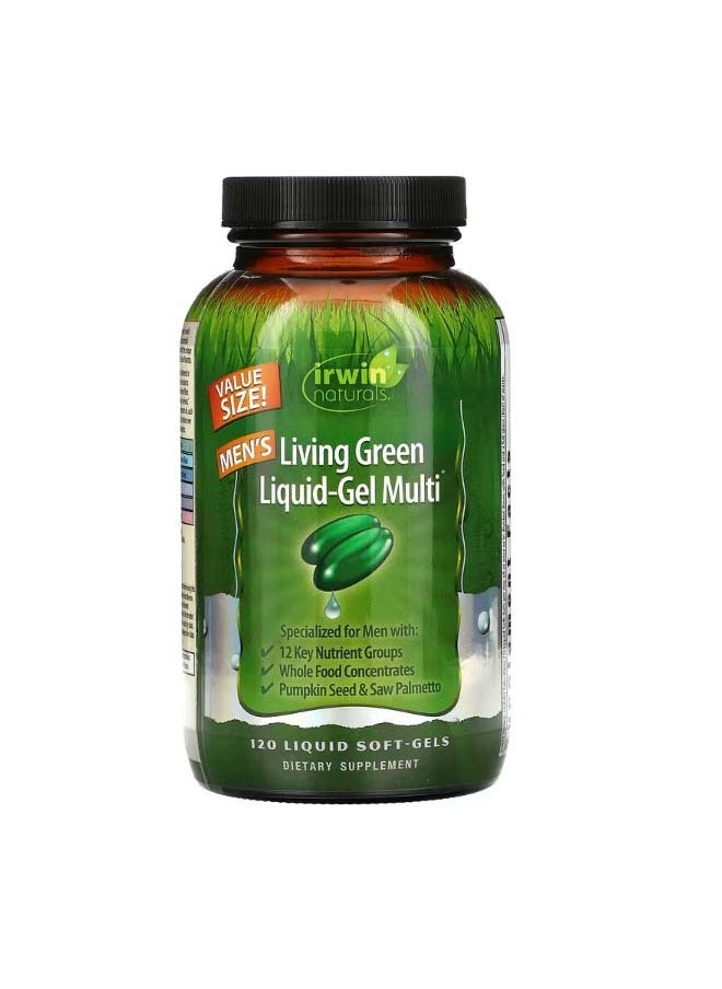 Irwin Naturals - Mens Living Green LiquidGel Multi 120 Liquid SoftGels - Image 1