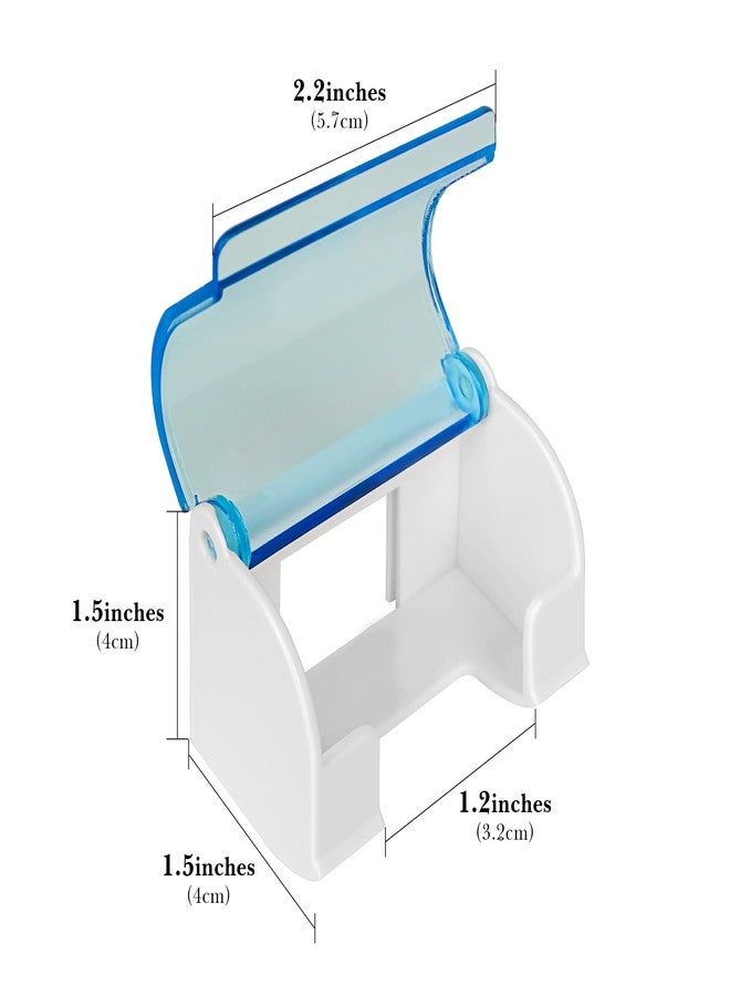 LUEXBOX 2 Pack Razor Holder with Cover for Shower Wall, Self Adhesive Razor Stand Shaver Organizer, Plastic Razor Hanger Hooks Compatible with Fusion 5 Proglide, Mach 3 Classic (Clear Blue) - Image 2