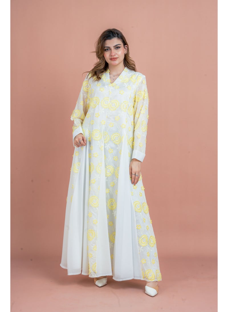 اكسا جلابية مطرزة بالزهور - Image 2